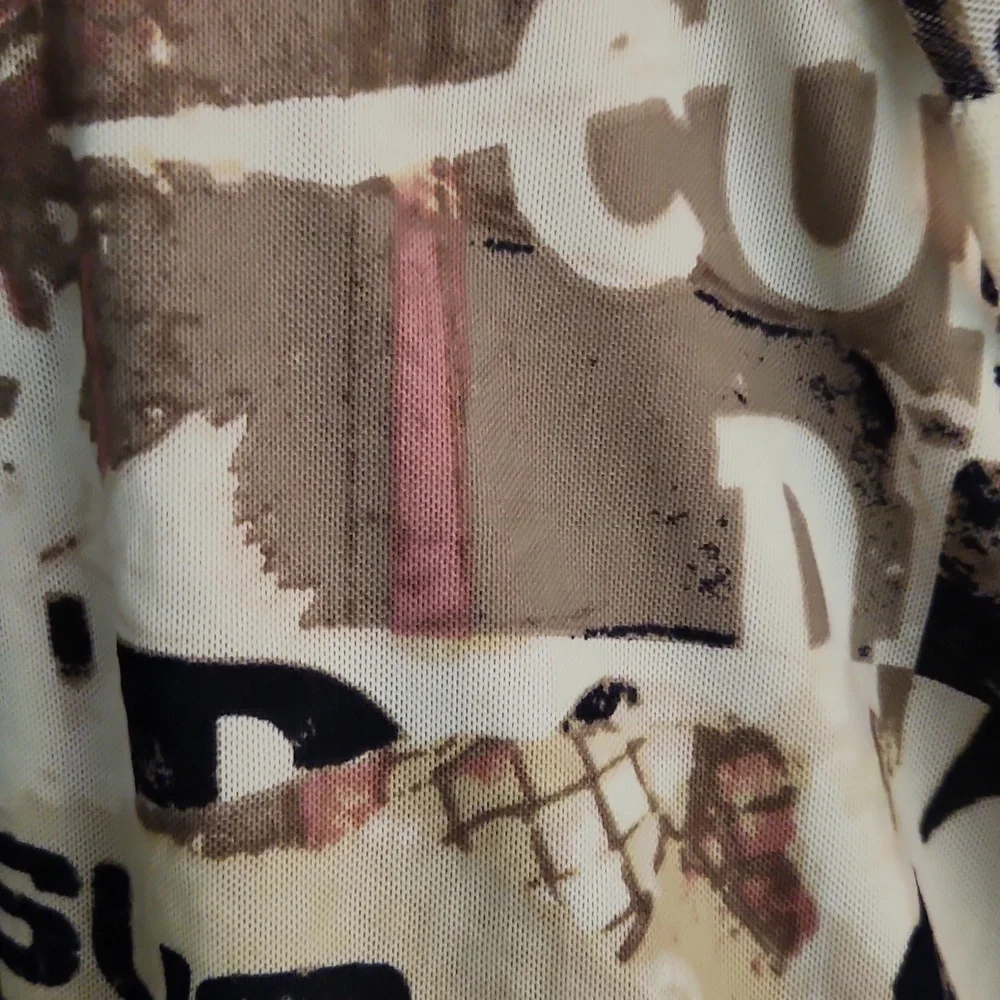 [Forever 21] Beige Print Spaghetti Strap Dress - Size L - Picture 7 of 8